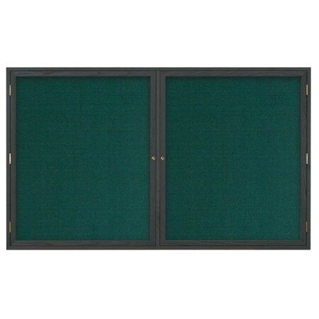 United Visual Products Double Door Indoor Enclosed Easy Tack Bo UV331EZ-GREY-WHITE